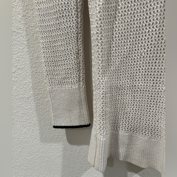 Rag & Bone Elizabeth Open Knit V Neck White Black Contrast Sweater Size Small - Picture 11 of 16